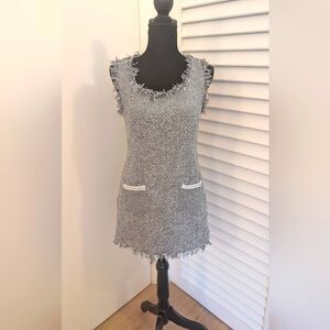 Dolly Elegant Gray Tweed Party Dress - E